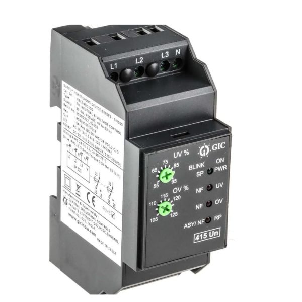 GIC MAC04D0100 Voltage Monitoring Relay 3 Phase Overvoltage Protection Undervoltage Protection with DPDT Contact Configuration