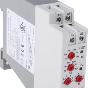 GIC 2AADT5 Multi Function Timer Relay, Screw, 2 Contacts, DPDT, 24 → 240 V ac/dc